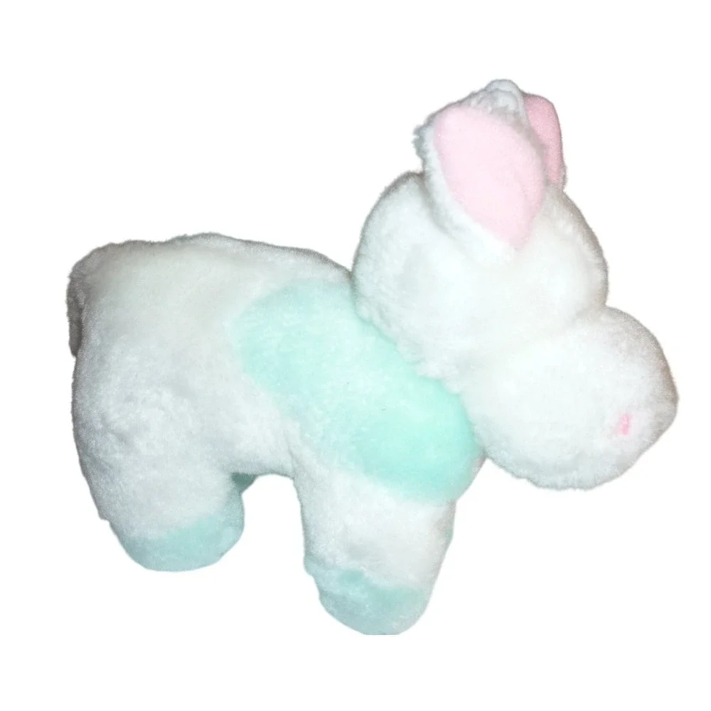 Vintage Dakin Baby Things Cow Plush Rattle Mint Green White 1980s NEW‎ WITH TAGS